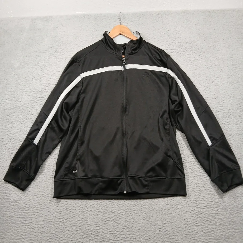 Starter Track Jacket‎ Men's L Black White Stripe Full Zip Retro Y2K Athleisure